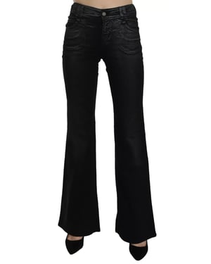 John Galliano Svart Tvättad Högmidjad Utställd Denim Fritidsbyxor Jeans