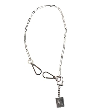 Dolce & Gabbana Zilveren Metalen Ketting DG Logo Hanger Heren Ketting