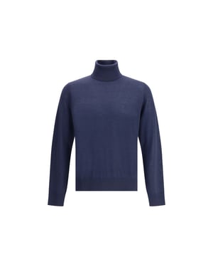 Dsquared² Blå Fleece Ull Turtleneck