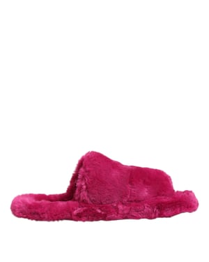 Dolce & Gabbana Roze Acrylaat Nepbont Heren Slippers Sandalen Schoenen