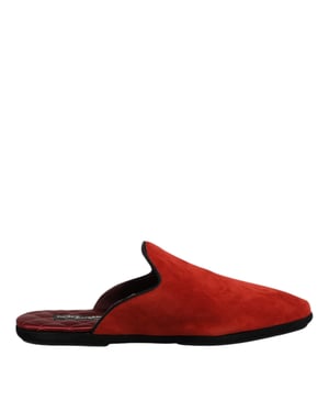 Dolce & Gabbana Oranje Suède Slippers Platte Slipperschoenen