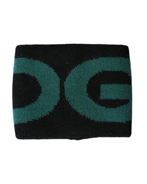 Dolce & Gabbana Zwart Groen Wol Logo #DGMILLENNIALS Polsband