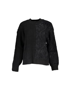 Desigual Zwarte Katoenen Damestrui met Col