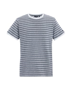 Regatta Heren Benlin Gestreept T-Shirt (Wit, Marine)