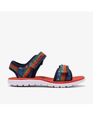 Surfing Tide K Navy Print Sandals