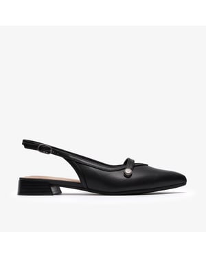Natalyn Sling Black Leather Shoes