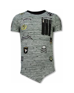 Local Fanatic Longfit asymmetric embroidery t-shirt patches