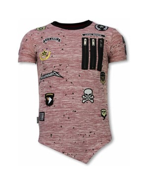 Local Fanatic Longfit asymmetric embroidery t-shirt patches
