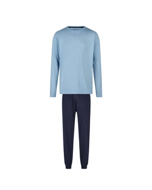 Phil & Co Heren lange pyjama set blauw