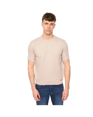 Duck and Cover Heren Mataso Gebreide T-Shirt (Stone)