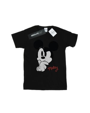 Disney Jongens Mickey Mouse Distressed Ponder T-Shirt (Zwart)