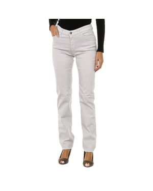 Regular fit stretch fabric long pants 6Y5J18-5N0RZ woman