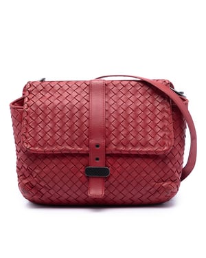 Pre-owned Nappa Intrecciato Double Sided Flap Messenger Bag