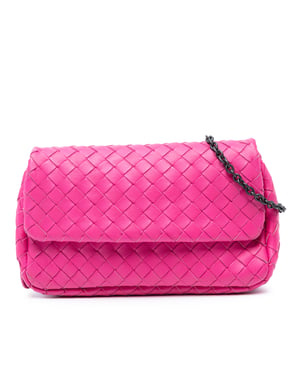 Pre-owned Mini Nappa Intrecciato Expandable Chain Flap Crossbody