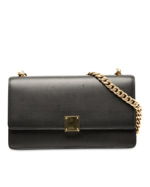 Pre-owned Small Leather Case Chain Flap