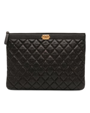 Pre-owned Medium Quilted Caviar Boy O Case Clutch