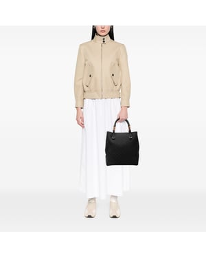 Pre-owned Gg Canvas Bamboo Tote