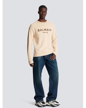Logo Print Sweatshirt in Beige