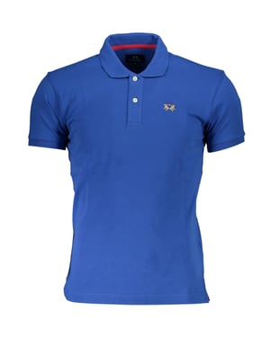 La Martina Blauwe Katoenen Poloshirt
