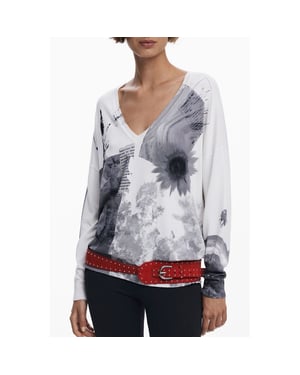 Desigual Witte Viscose Dames T-shirt