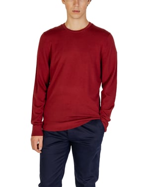 Ronde Hals Sweatshirt Effen Bordeaux
