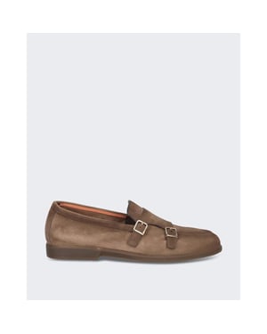 Santoni Heren double-buckle loafer