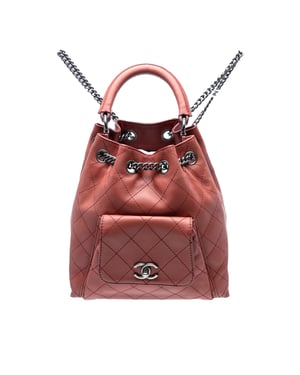 Pre-owned Medium Stitched Calfskin Urban Luxury Drawstring Backpack