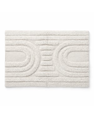 Casa di Elturo Badmat katoen boho squares franjes /wit – 50 x 80 cm