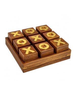 Casa di Elturo Deco object tic tac toe in kistje hout goud/ l23 x b23 x h7 cm