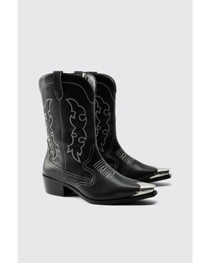 Embellished Cowboy Boot With Toe Cap