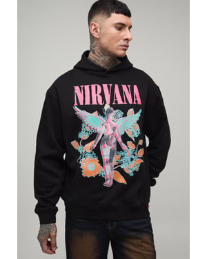 Tall Nirvana Floral Oversized License Print Hoodie