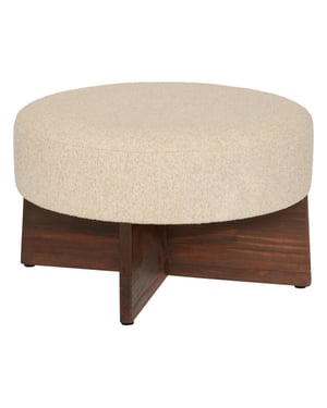 Casa di Elturo Bouclé poef arona ivoor/bruin – Ø 50 x h 30 cm