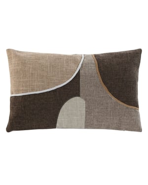 Casa di Elturo Sierkussen lorea katoen 50 x 30 cm bruin & decoratief patchwork -