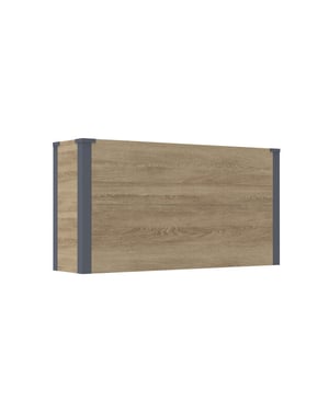 Westmann Talus l metalen plantenbak met bodem 100x25x52 cm houtlook