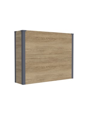 Westmann Talus xl metalen plantenbak met bodem 100x25x77 cm houtlook
