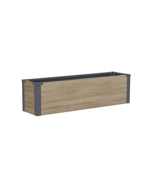 Westmann Talus m metalen plantenbak met bodem 100x25x27 cm houtlook