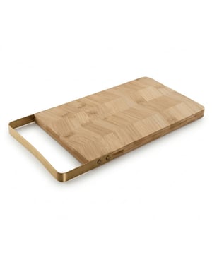 Casa di Elturo Snijplank lorenzo bamboe met metalen handvat 35,5 x 17,5 cm – luxe serveerplank