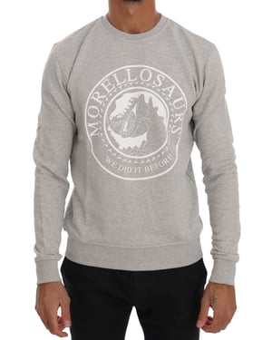 Frankie Morello Grå Bomull Crewneck Tröja
