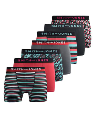 Smith & Jones Taden 7pk Mens Boxer Shorts