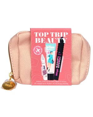 Benefit Top Trip Beauty Set 22ml Primer + 8.5G Mascara + In Shade 3 + Pouch Gimme Brow