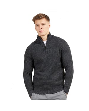 Bench Palacio Mens Knitted Quarter Zip Jumper