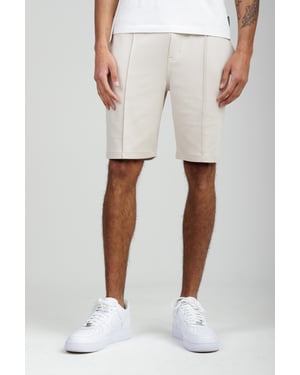 Stone Soft Jersey Shorts With Middle Seam And Drawstring Waist