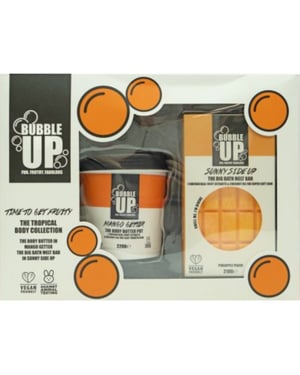 Bubble Up Tropical Gift Set 210g Sunny Side Up Big Bath Bar + 220g Mango Getter Body Butter