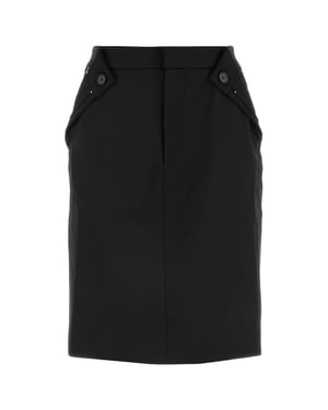 Zwarte Stretch Polyester Mix Rok