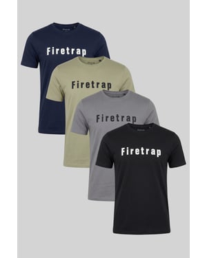Multi 4 Pack Regular Fit Cotton Logo Tees