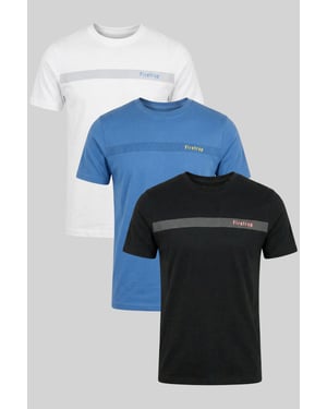 Multi 3 Pack Regular Fit Cotton Crew T-Shirts