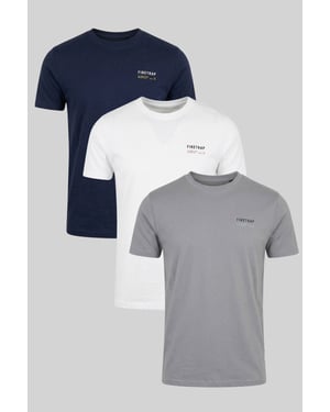 Multi 3 Pack Regular Fit Cotton Crew T-Shirts