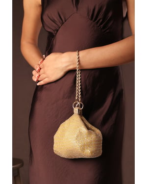 Where's That From Womens 'Lore' Diamante Pouch Bag with Chain Detail Handle