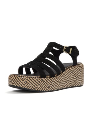 FitFlop Platforms graphic-weave suede fisherman sandals