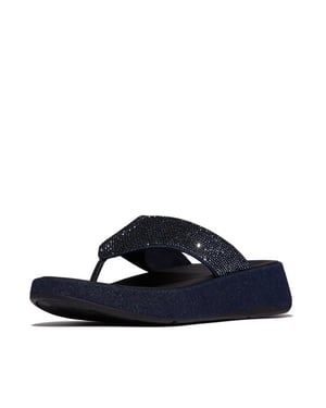 FitFlop F-mode toe post denim and hotfix